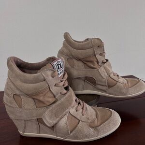 Ash Suede Wedge Heeled Sneakers